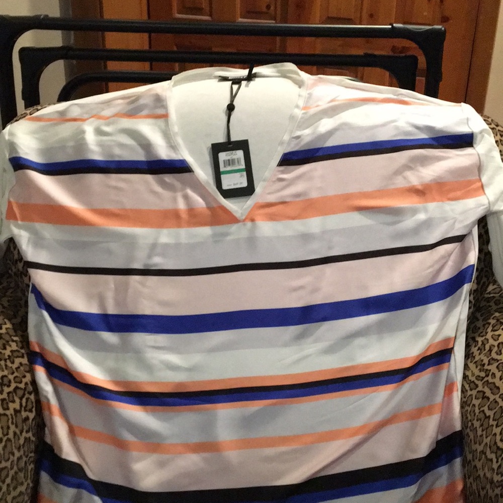 DKNY Multi Color Long Sleeve Top